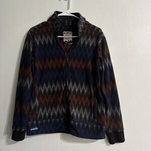 Kavu Fleece Full‎ Zip Jacket Bold Strip Multicolor outdoor Womens Medium